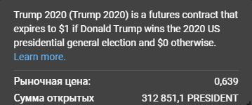 Выборы президента США 2020. Ваши ставки, криптогоспода!